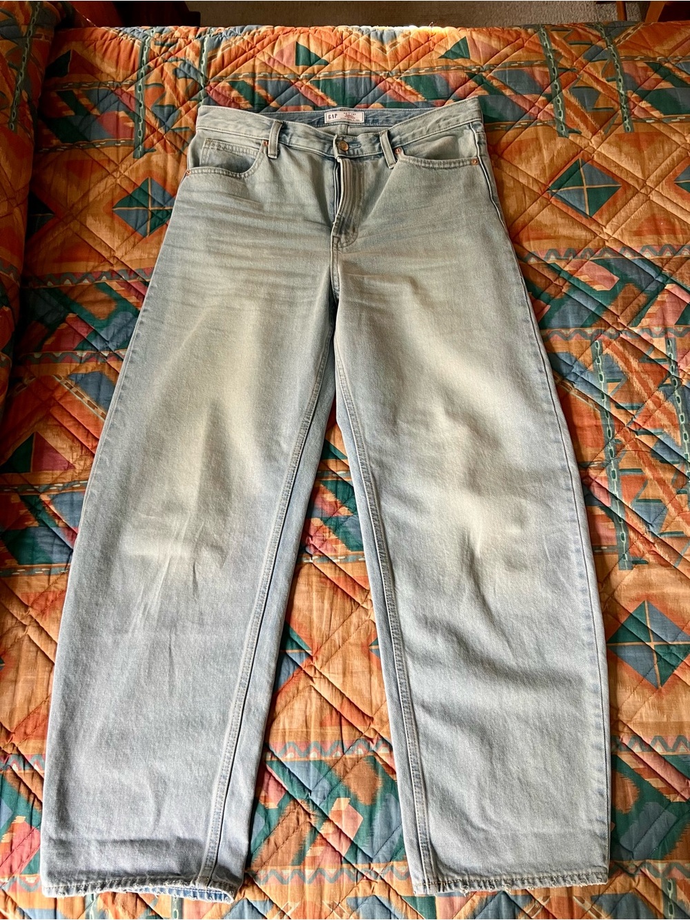 GAP Women's Light Blue High Rise Barrel Jeans - Picture 3 of 5